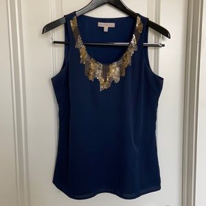 Banana Republic Sequin embroidered silk top